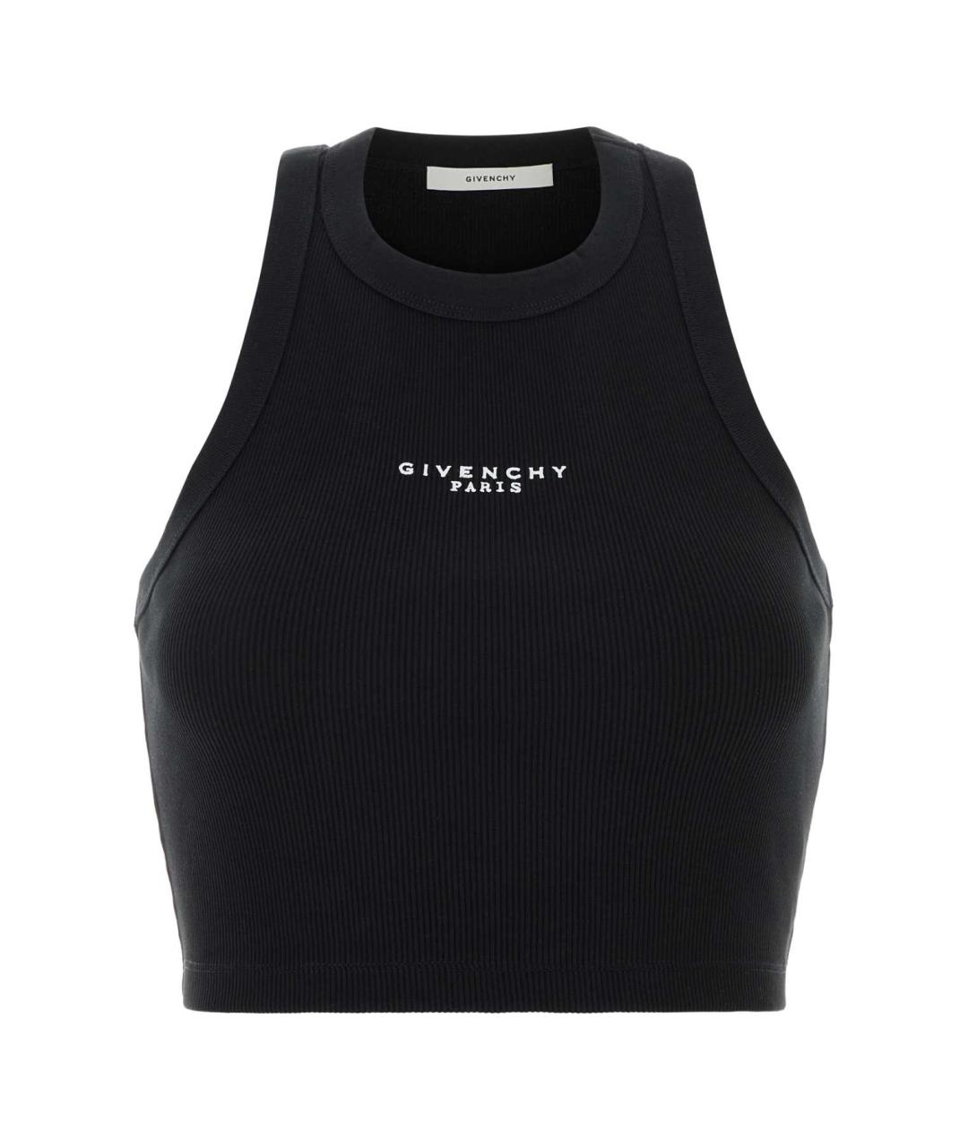 GIVENCHY Черная хлопко-эластановая майка, фото 1