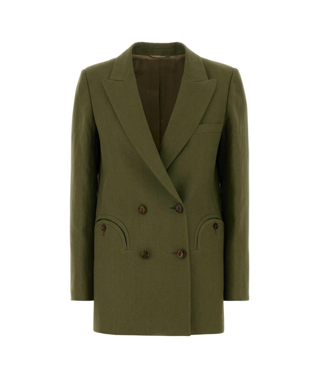 BLAZE MILANO Зеленый льняной жакет/пиджак, фото 1