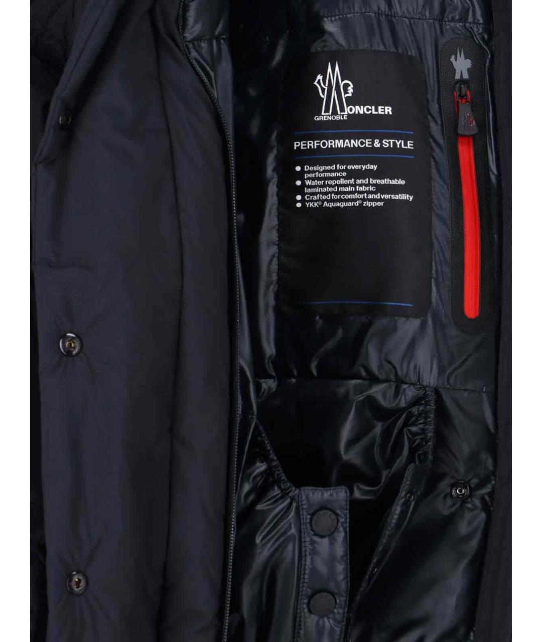 MONCLER GRENOBLE Черный полиэстеровый пуховик, фото 5