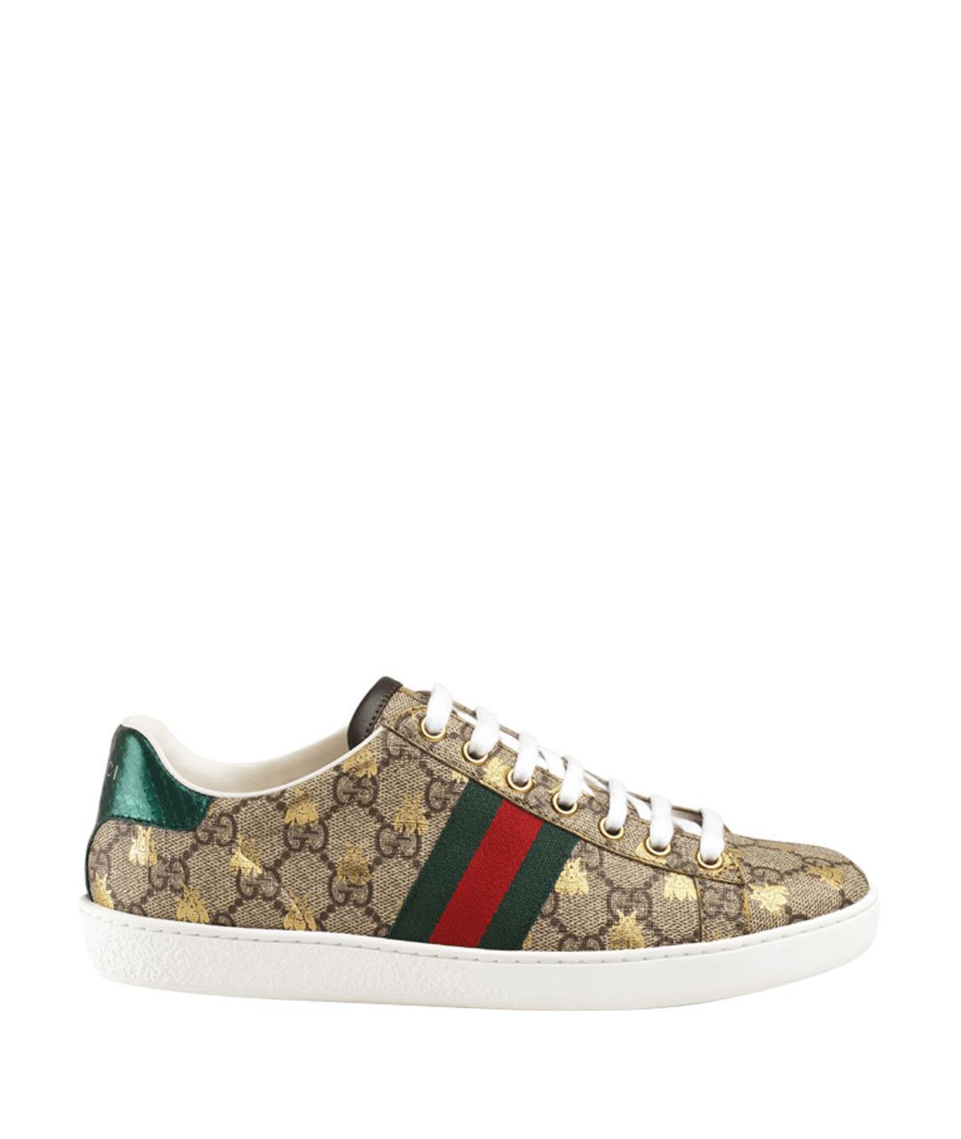 GUCCI Бежевые текстильные кеды, фото 1