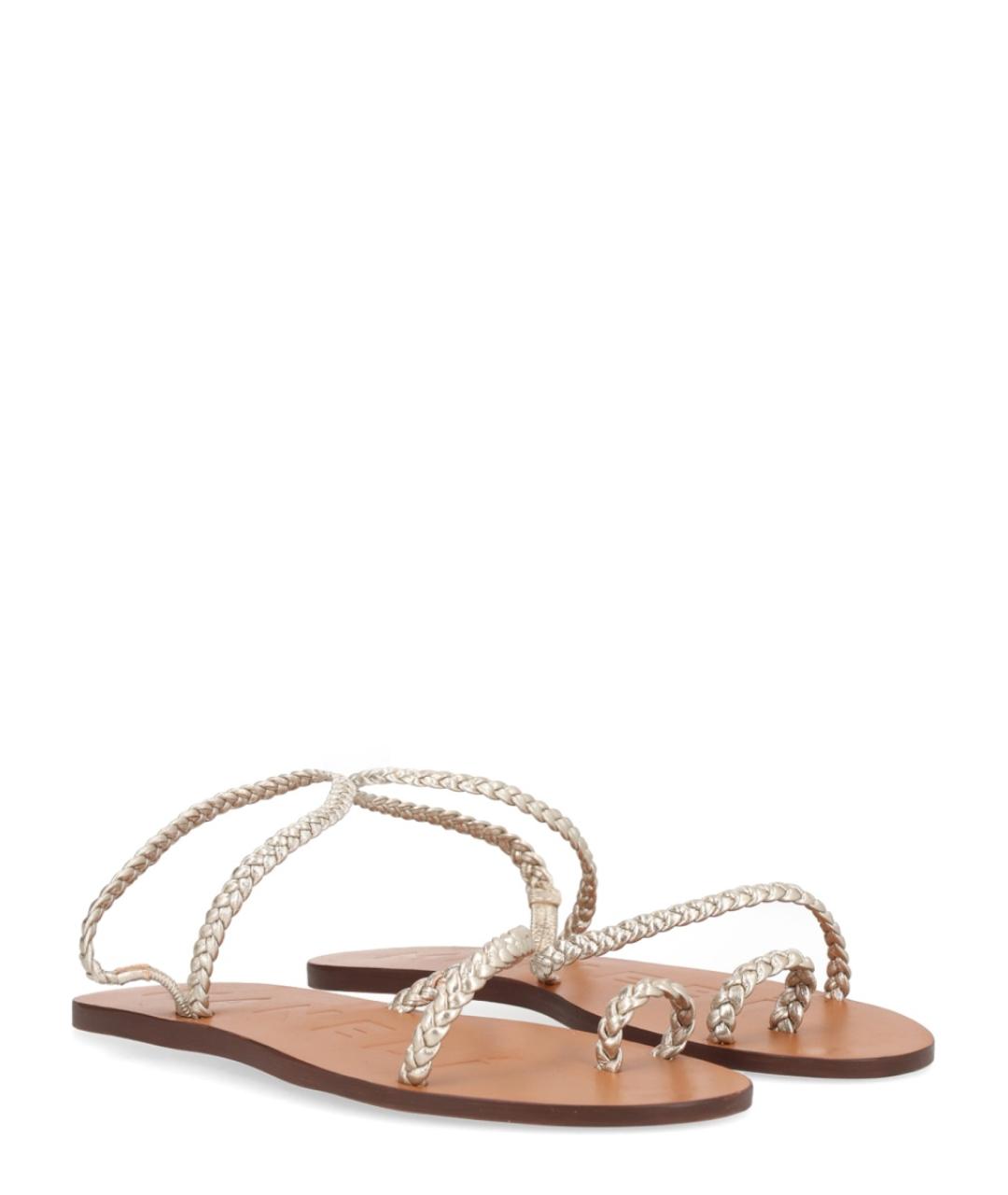 MANEBI Серебряные кожаные босоножки, фото 3