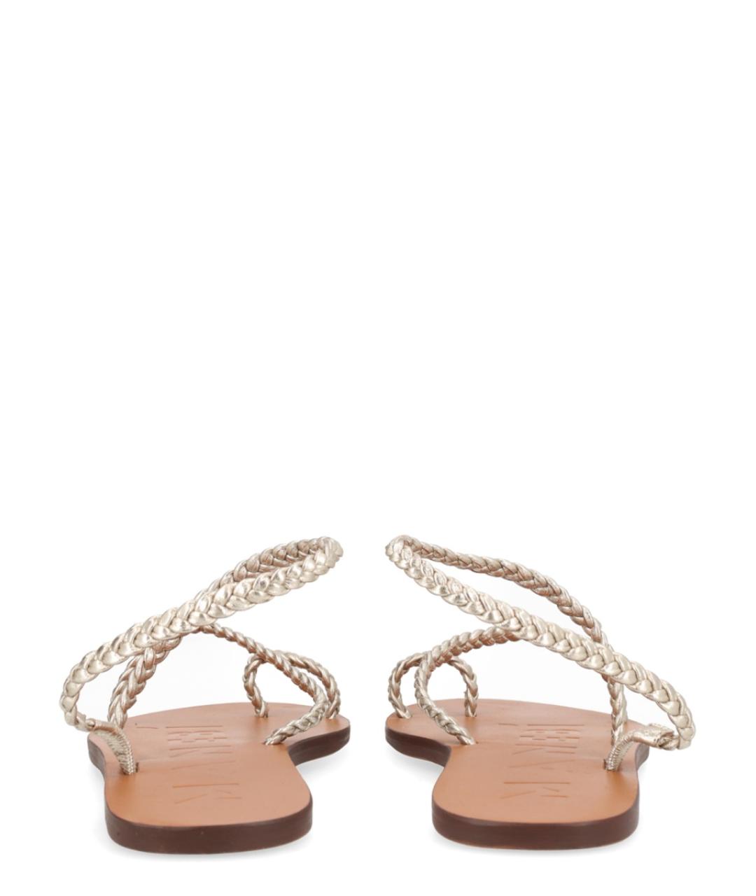 MANEBI Серебряные кожаные босоножки, фото 4