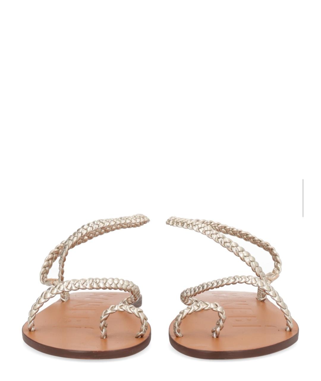 MANEBI Серебряные кожаные босоножки, фото 2