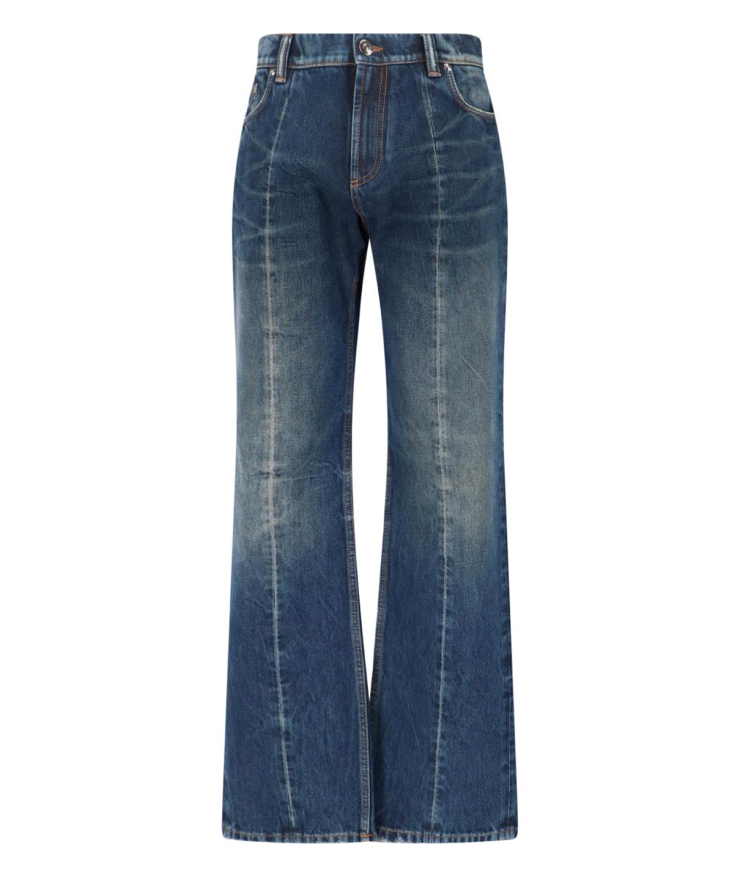 VERSACE Синие хлопковые прямые джинсы, фото 1