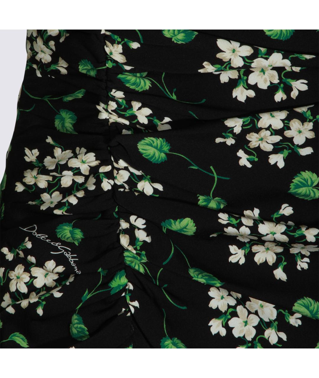 DOLCE&GABBANA Черное шелковое повседневное платье, фото 4