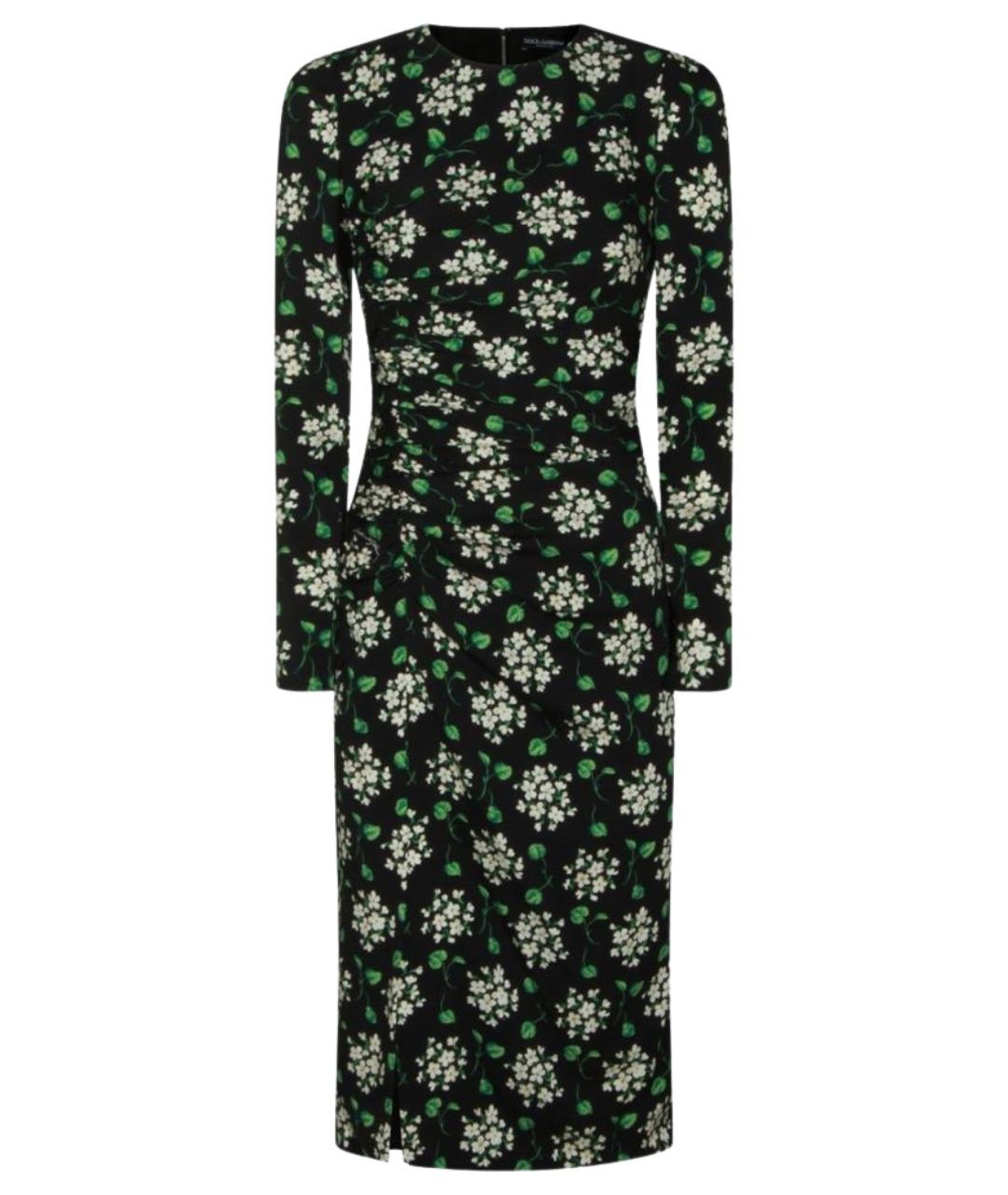 DOLCE&GABBANA Черное шелковое повседневное платье, фото 1