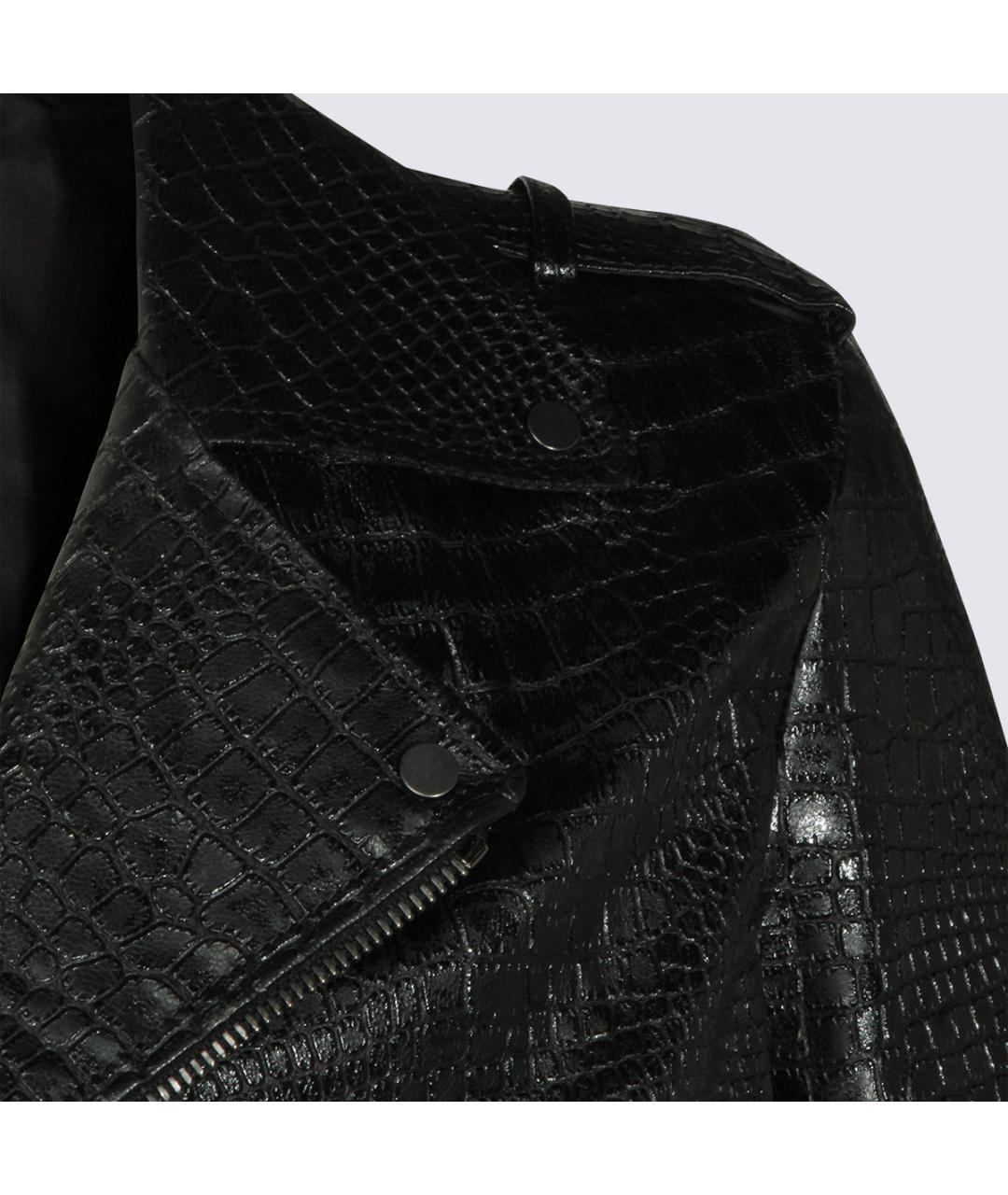 SANTORO Черная кожаная куртка, фото 3