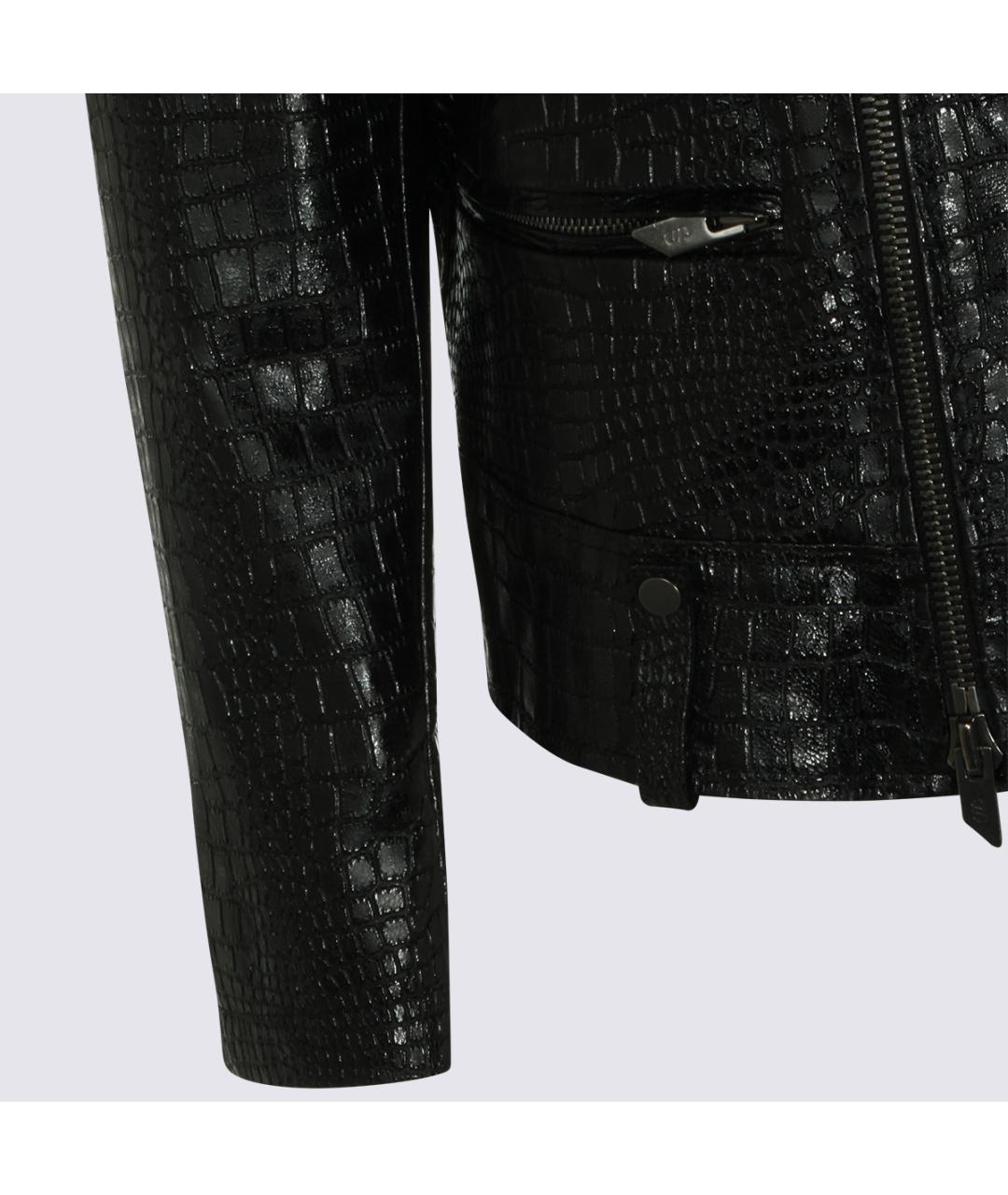 SANTORO Черная кожаная куртка, фото 4