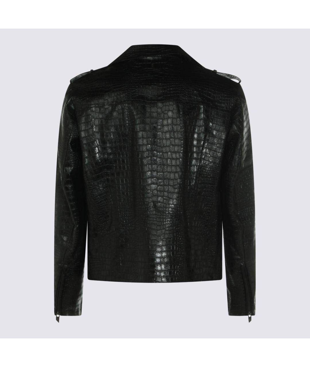 SANTORO Черная кожаная куртка, фото 2