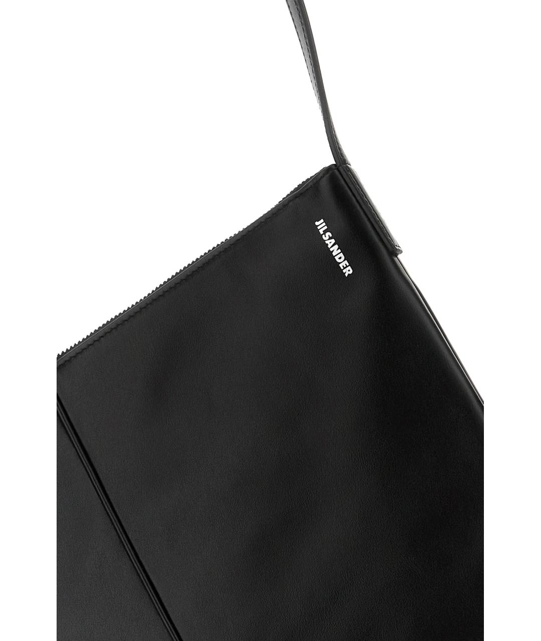 JIL SANDER Черная кожаная сумка через плечо, фото 4