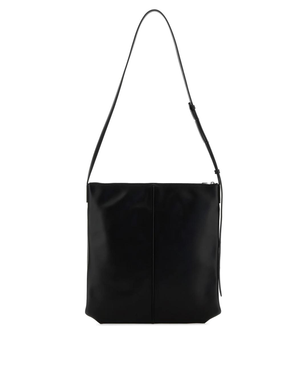 JIL SANDER Черная кожаная сумка через плечо, фото 3