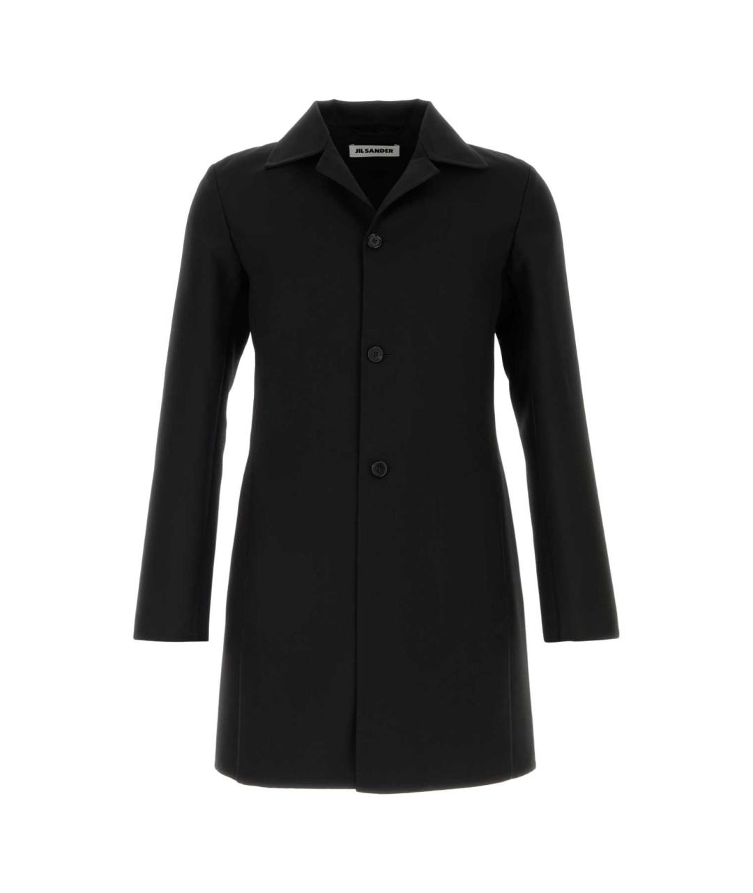 JIL SANDER Черное шерстяное пальто, фото 1