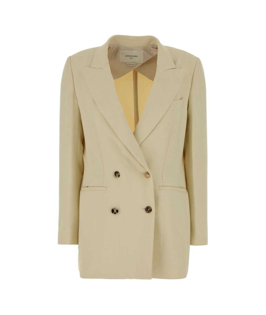 JACOB COHEN Бежевый вискозный жакет/пиджак, фото 1