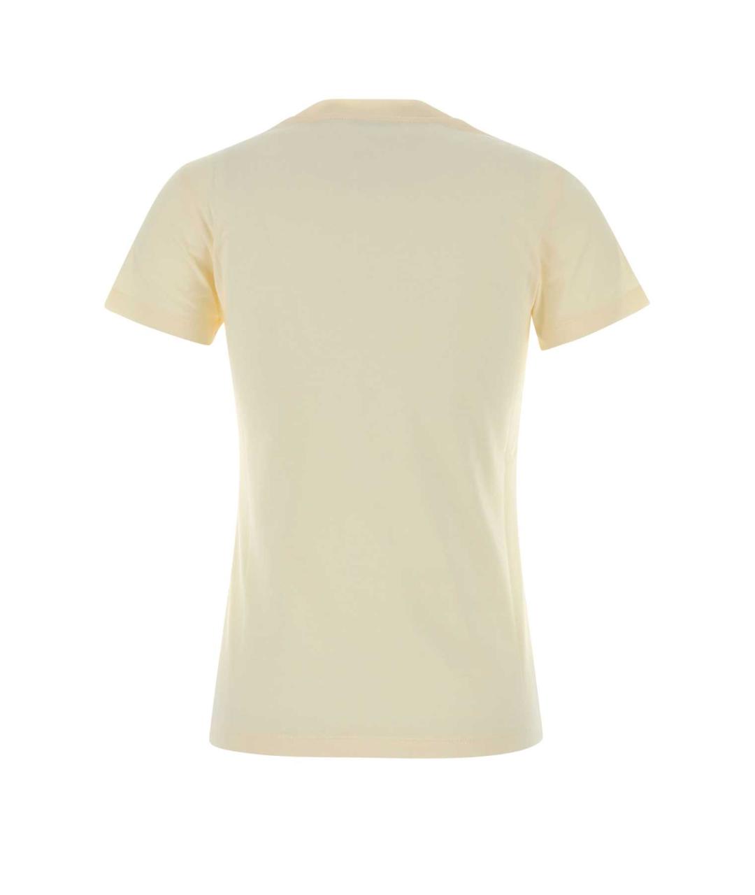 MONCLER Желтая хлопковая футболка, фото 2