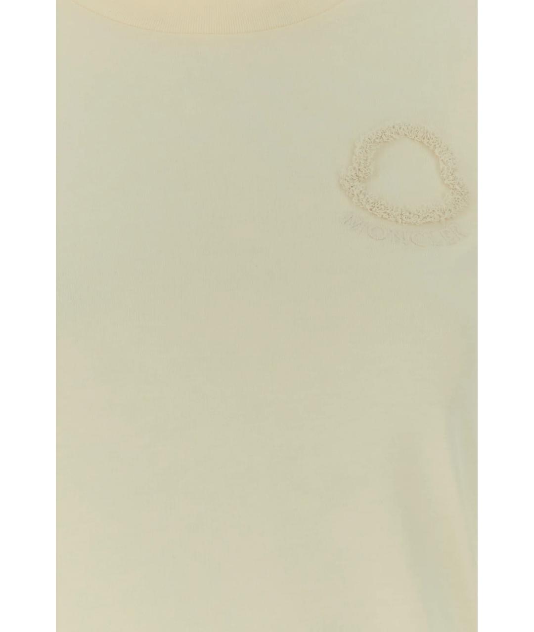 MONCLER Желтая хлопковая футболка, фото 3