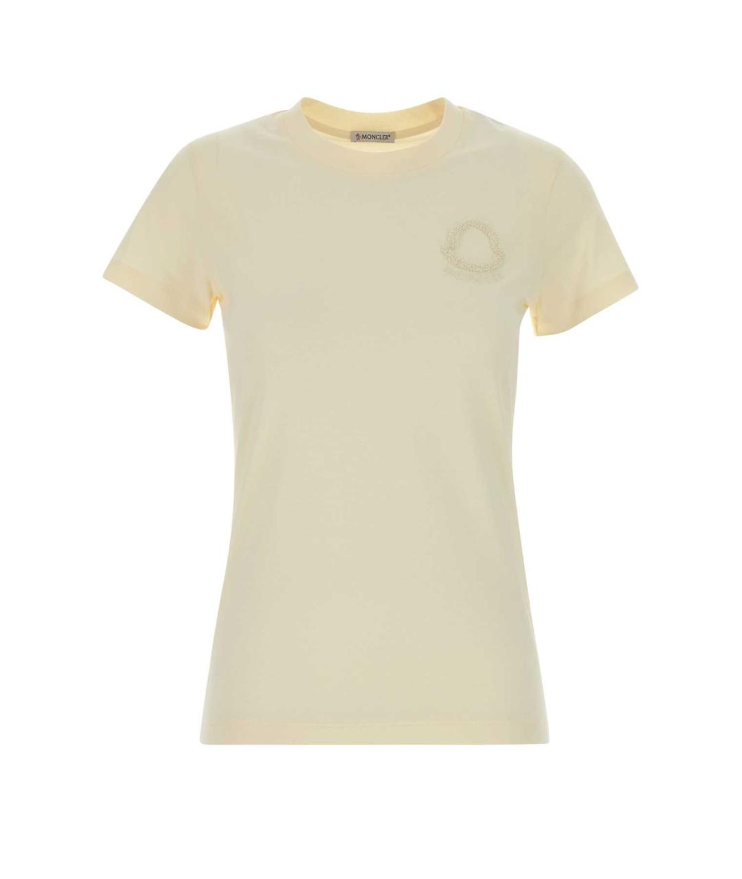 MONCLER Желтая хлопковая футболка, фото 1