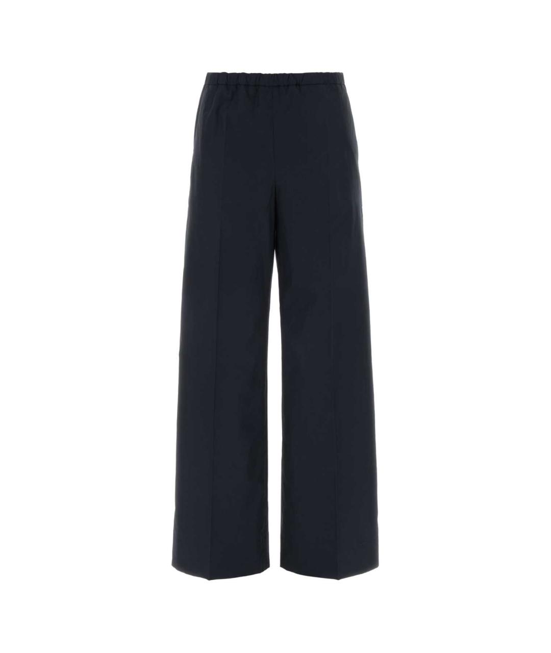 MONCLER Темно-синие хлопковые прямые брюки, фото 1