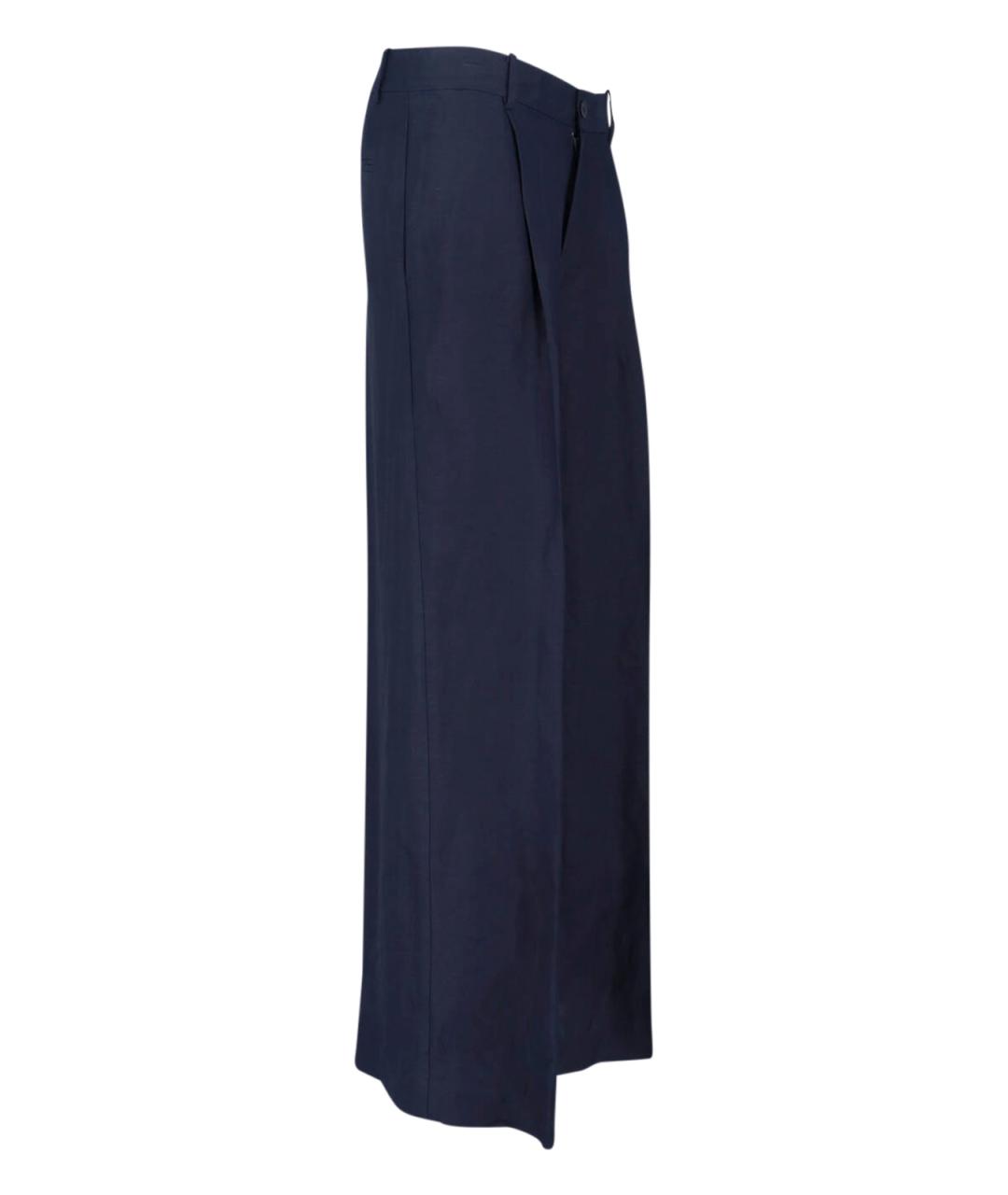 RALPH LAUREN Синие льняные прямые брюки, фото 3