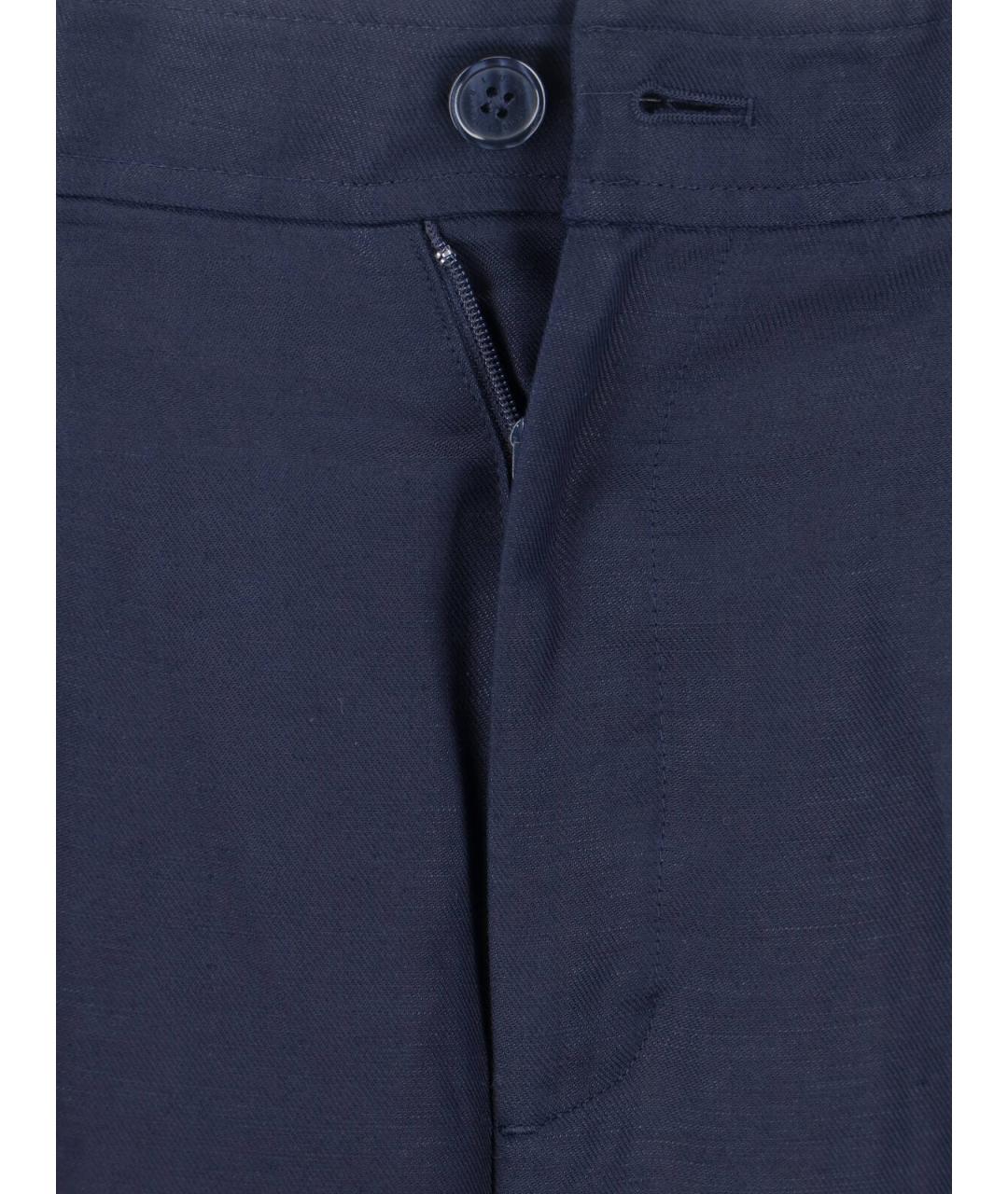 RALPH LAUREN Синие льняные прямые брюки, фото 5