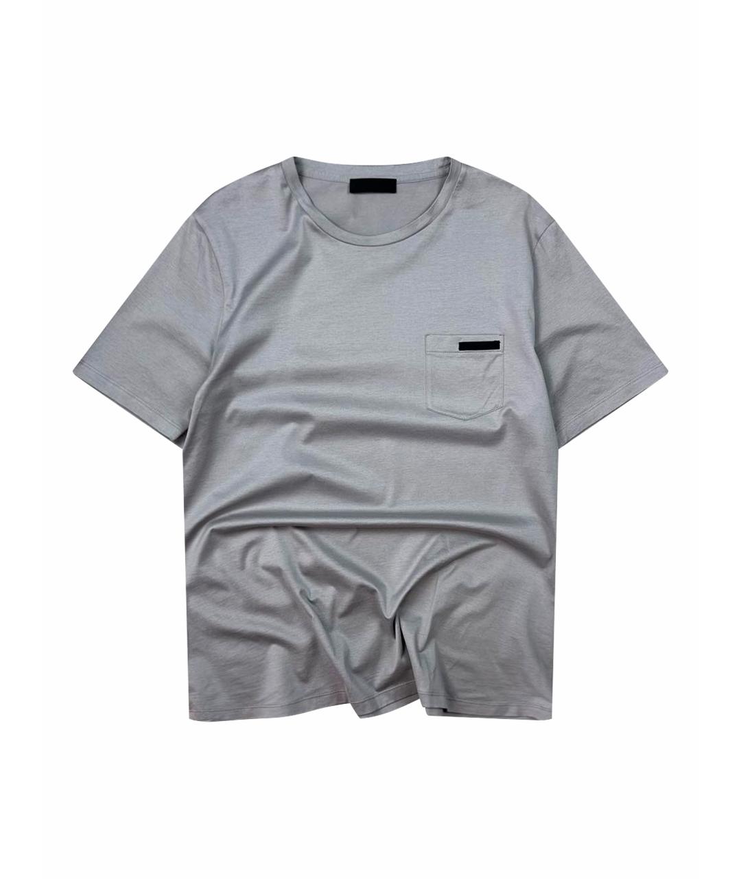 PRADA Антрацитовая хлопковая футболка, фото 1