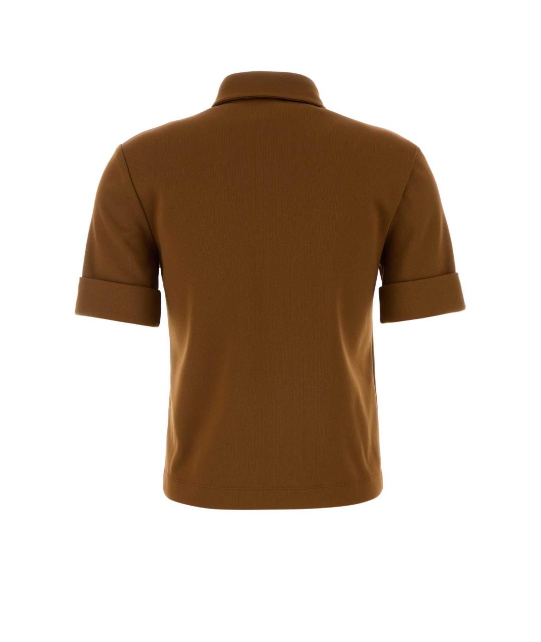 MIU MIU Коричневая полиэстеровая футболка, фото 2