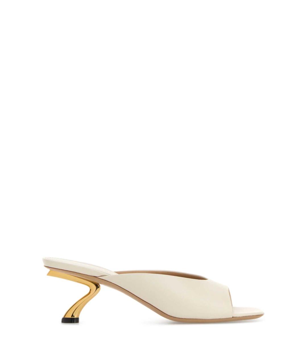 FERRAGAMO Белые кожаные мюли, фото 1