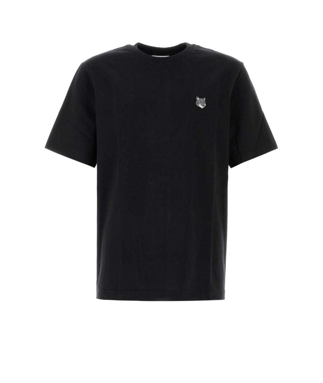 MAISON KITSUNE Черная хлопковая футболка, фото 1