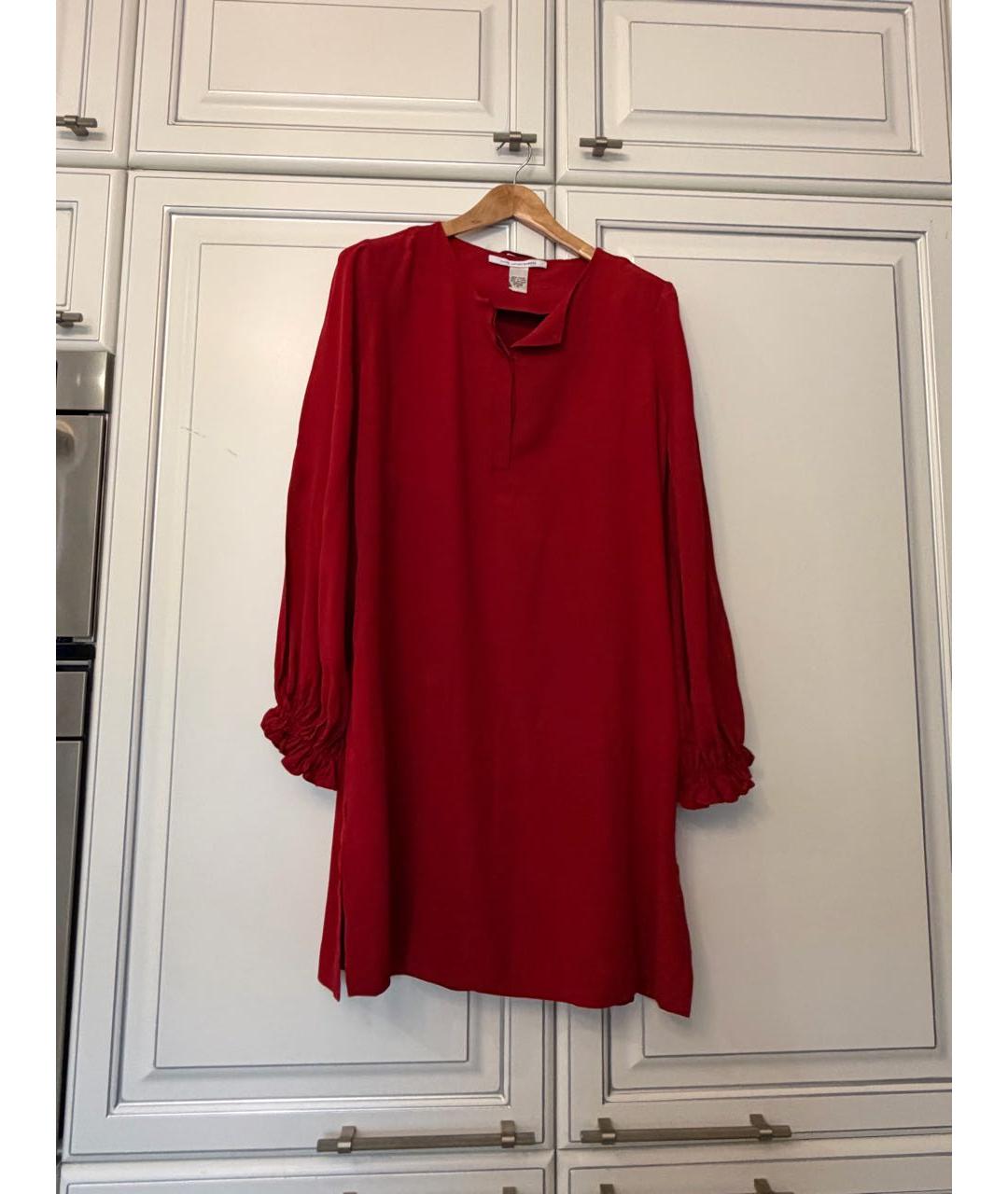 DIANE VON FURSTENBERG Бордовое креповое коктейльное платье, фото 8