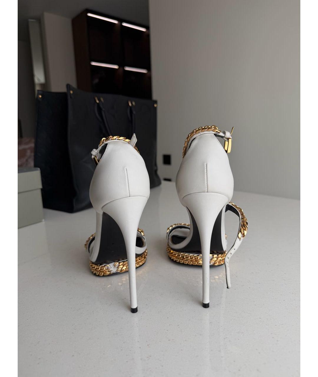 TOM FORD Белые кожаные босоножки, фото 3