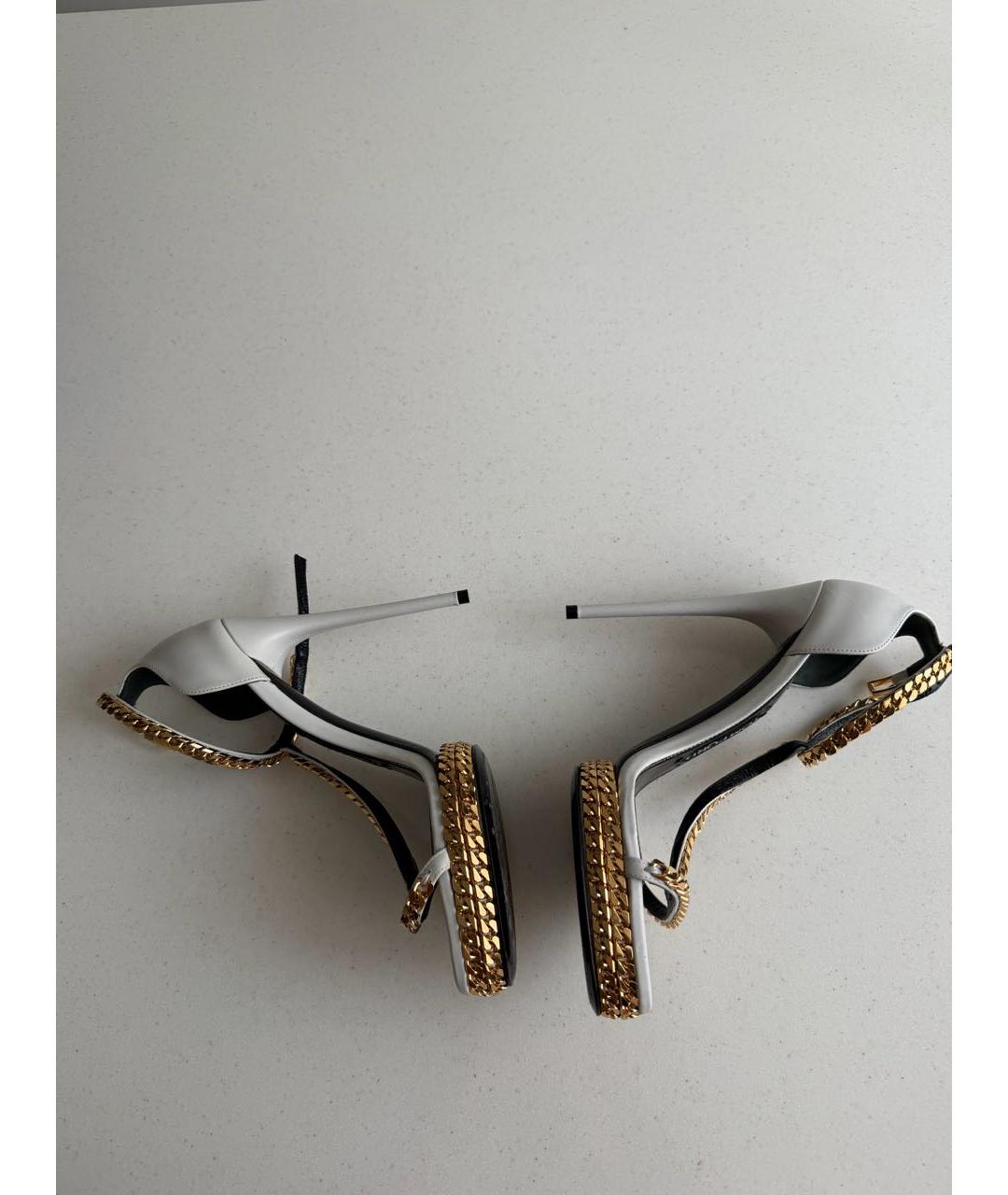 TOM FORD Белые кожаные босоножки, фото 6