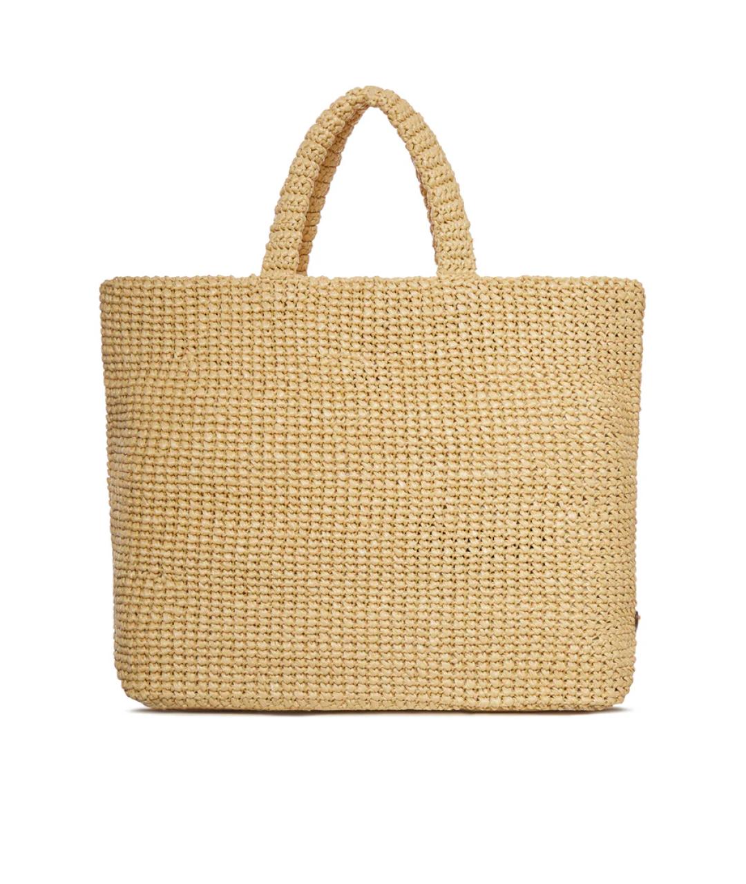 PRADA Бежевая пелетеная сумка тоут, фото 4