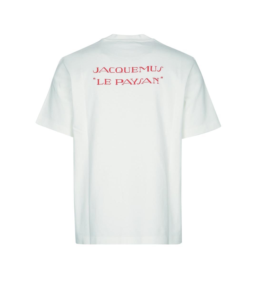 JACQUEMUS Белая хлопковая футболка, фото 2