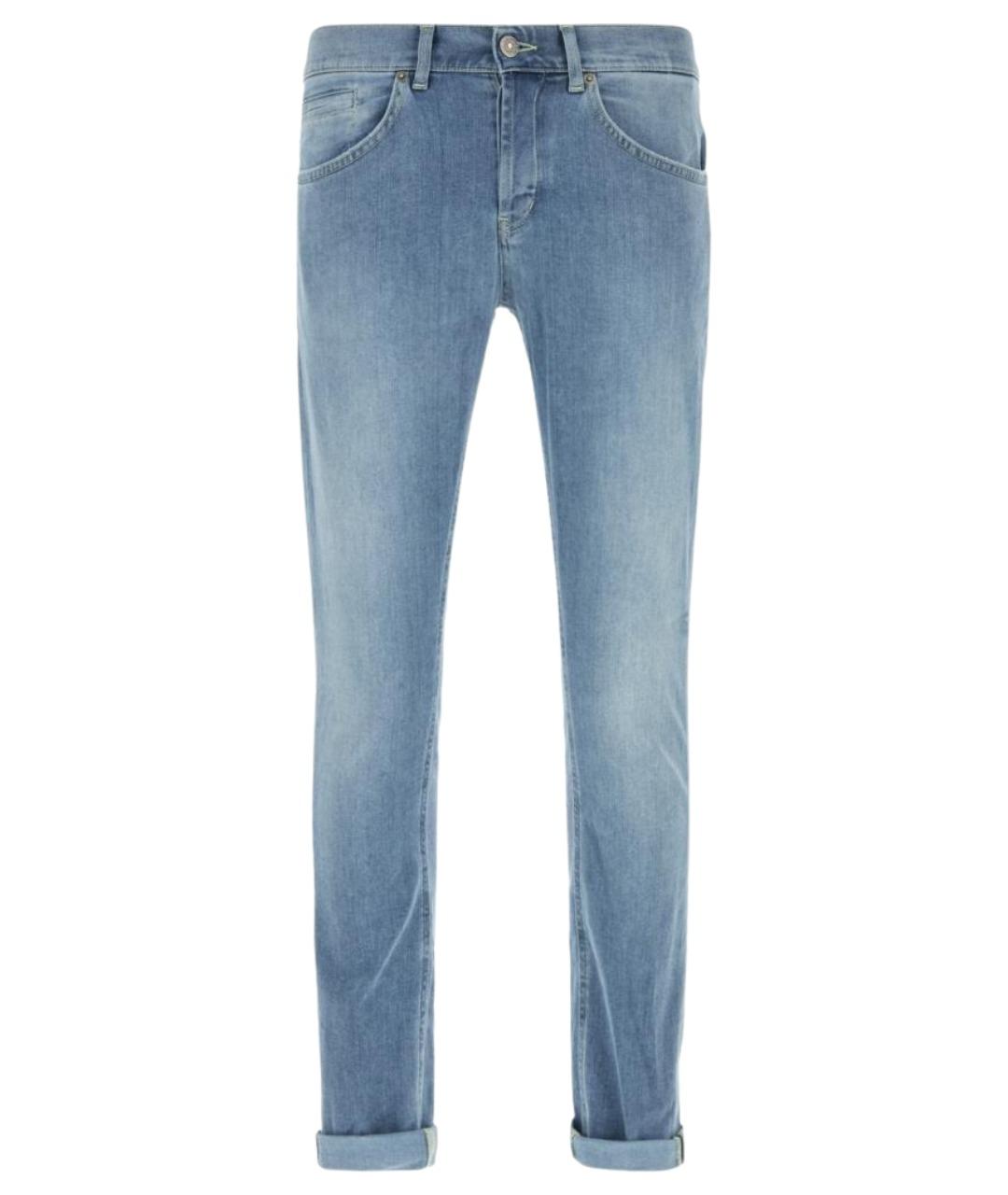 DONDUP Голубые хлопко-полиэстеровые прямые джинсы, фото 1
