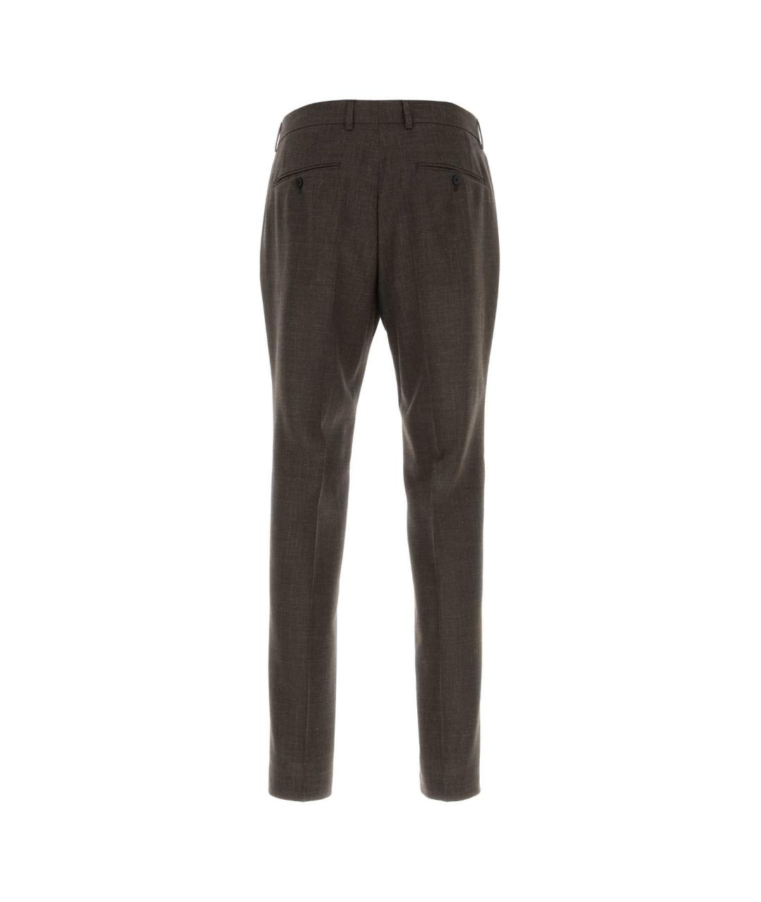 HUGO BOSS Коричневые шерстяные повседневные брюки, фото 2
