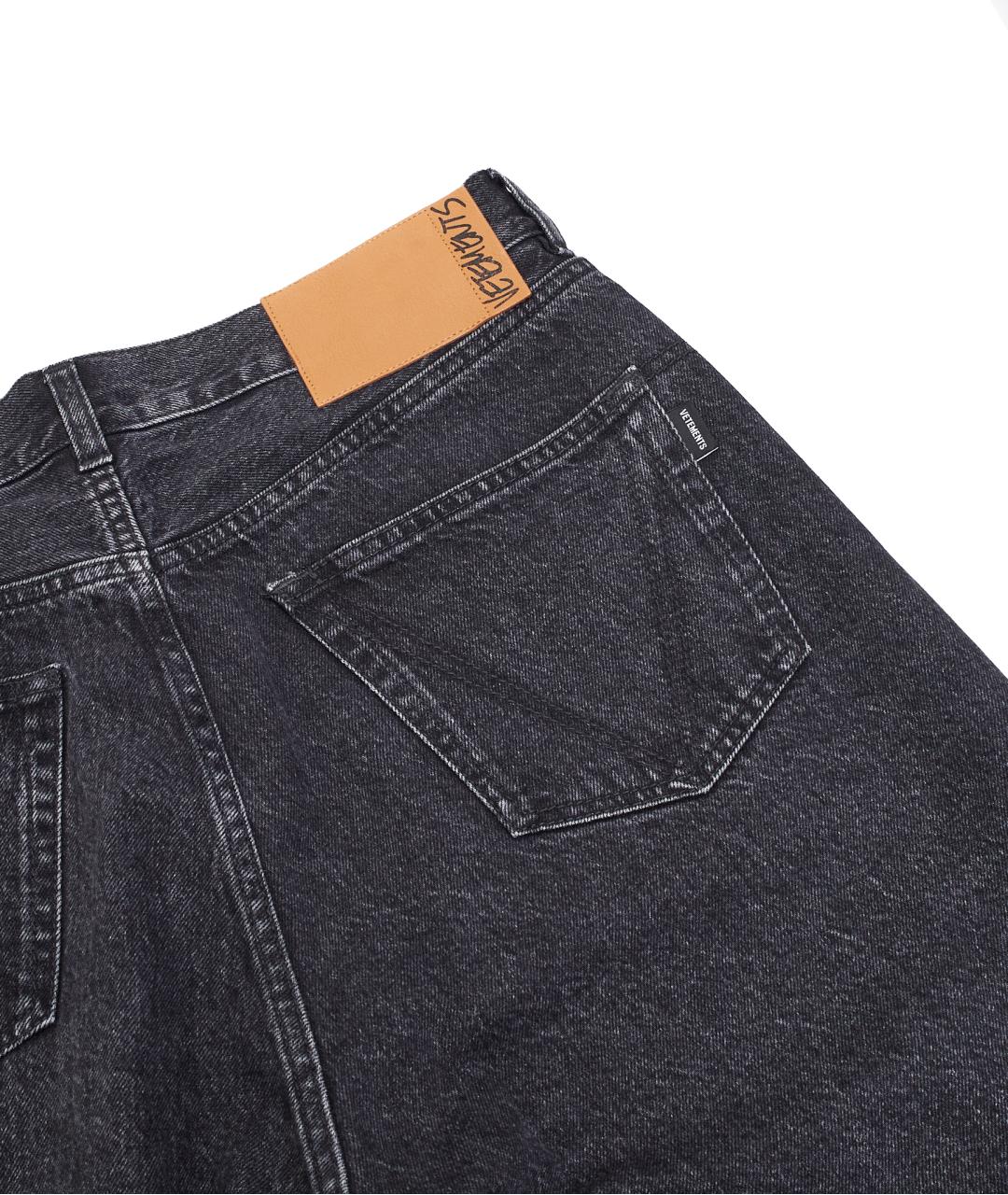 VETEMENTS Черные хлопковые прямые джинсы, фото 5