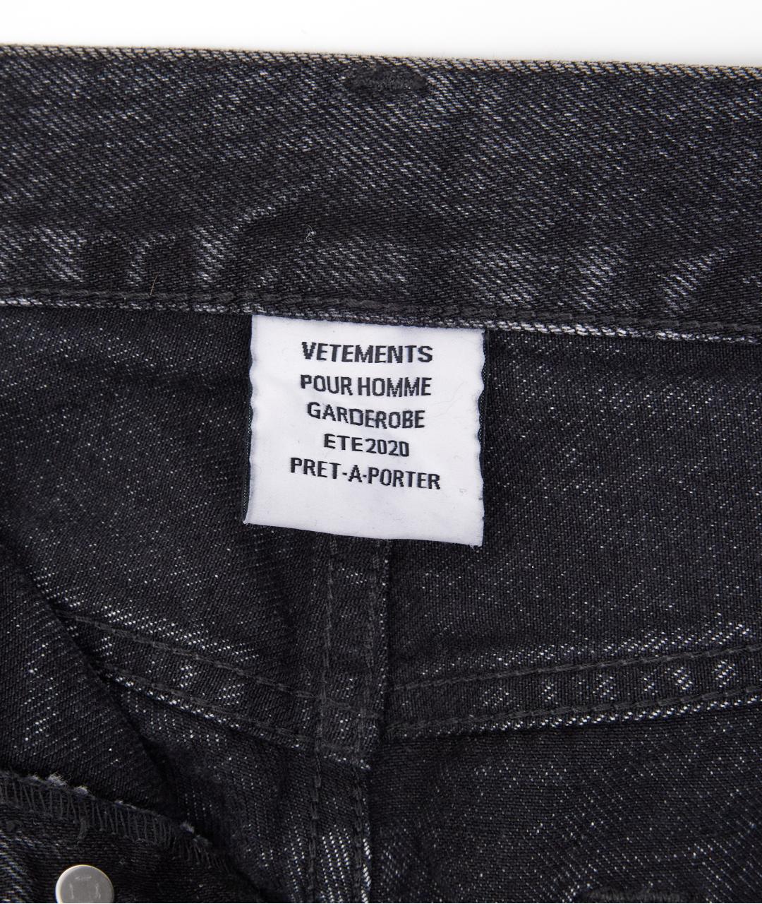 VETEMENTS Черные хлопковые прямые джинсы, фото 3