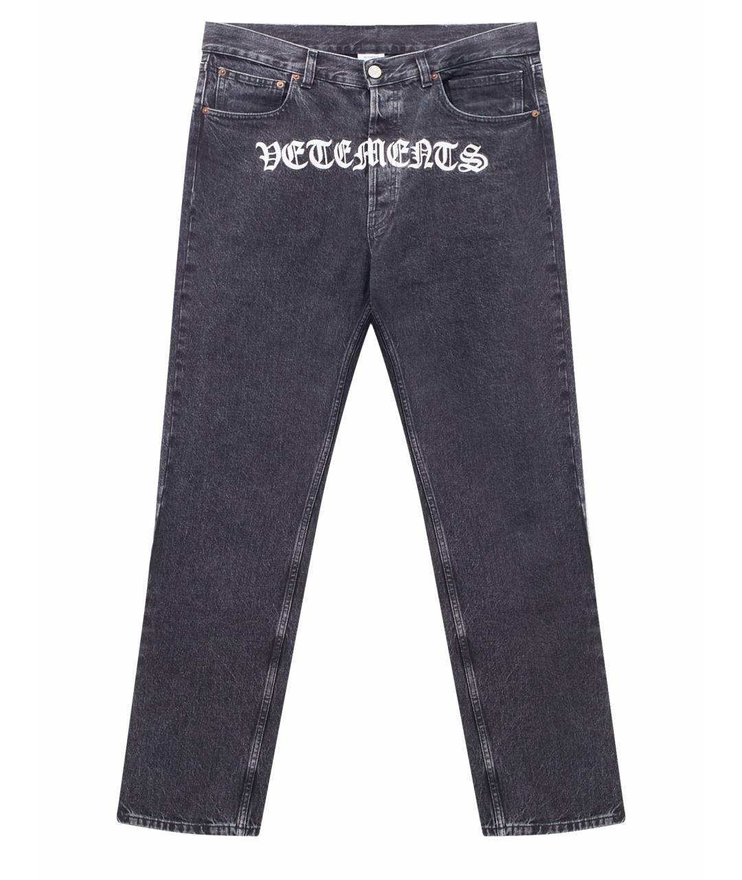 VETEMENTS Черные хлопковые прямые джинсы, фото 1