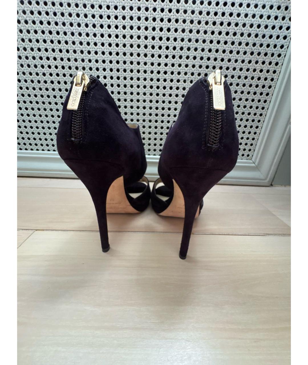 JIMMY CHOO Фиолетовые замшевые босоножки, фото 4