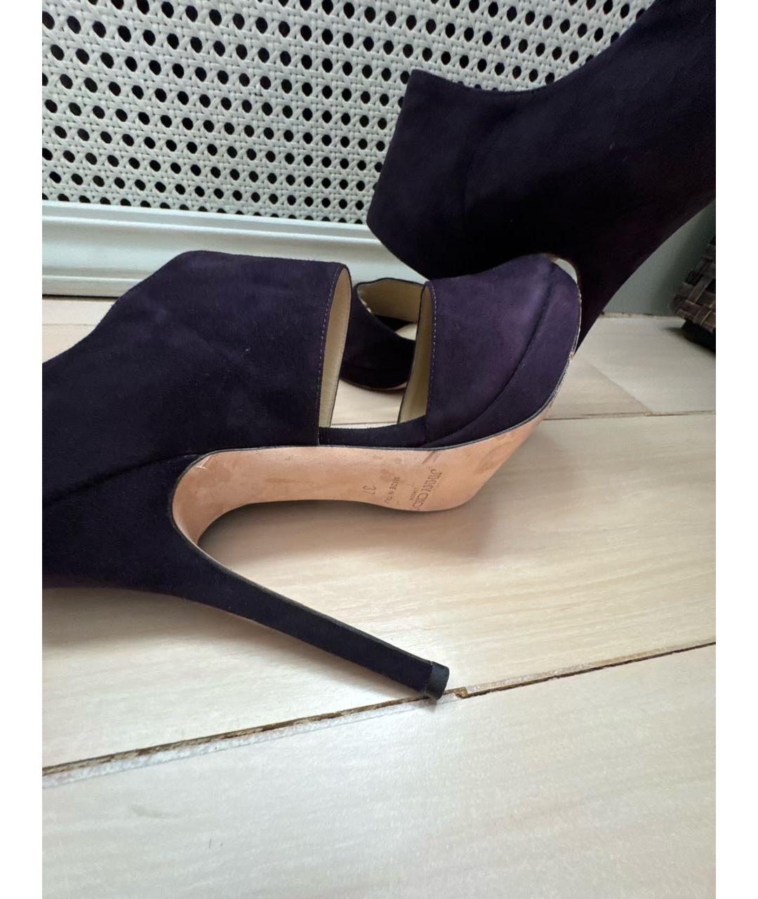JIMMY CHOO Фиолетовые замшевые босоножки, фото 7