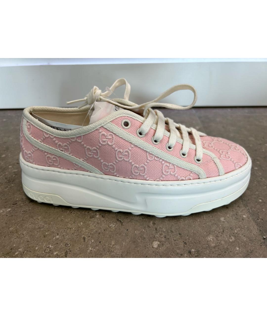GUCCI Розовые текстильные кеды, фото 9