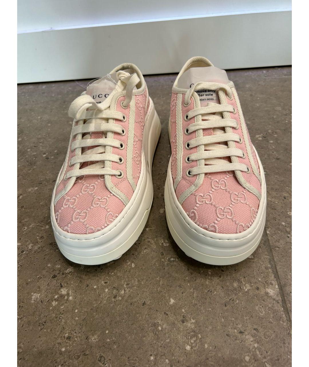 GUCCI Розовые текстильные кеды, фото 2