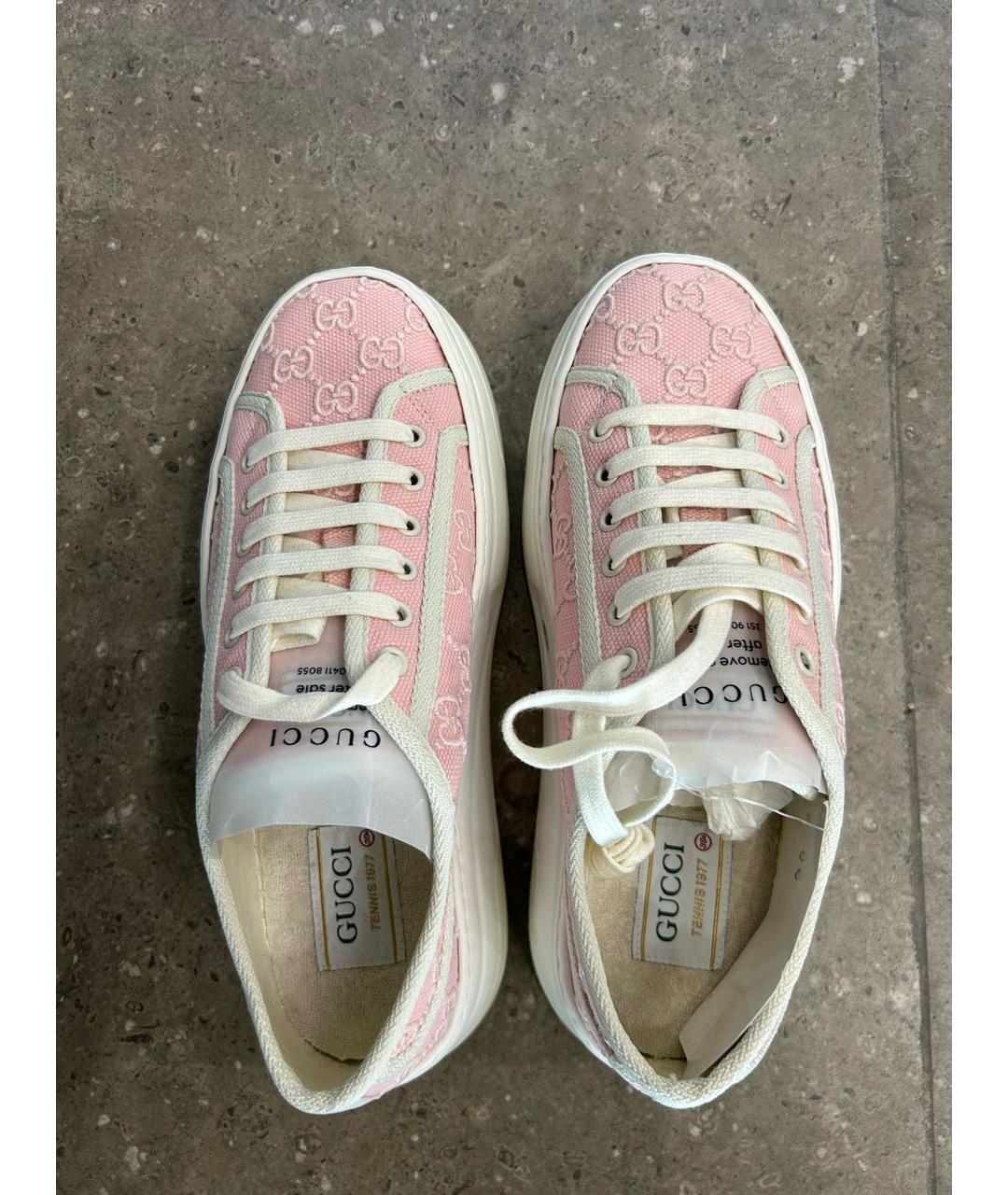 GUCCI Розовые текстильные кеды, фото 3
