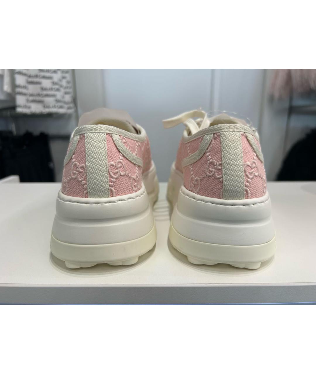GUCCI Розовые текстильные кеды, фото 4