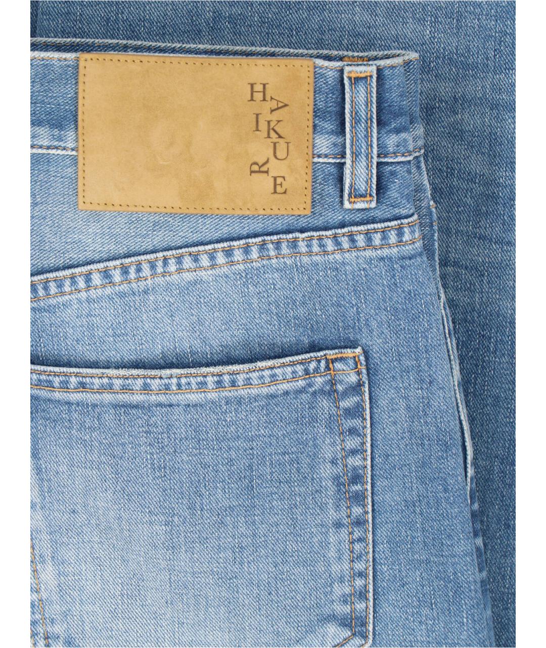HAIKURE Синие хлопковые прямые джинсы, фото 5