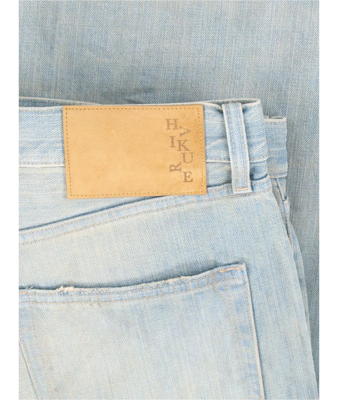 HAIKURE Голубые хлопковые прямые джинсы, фото 5