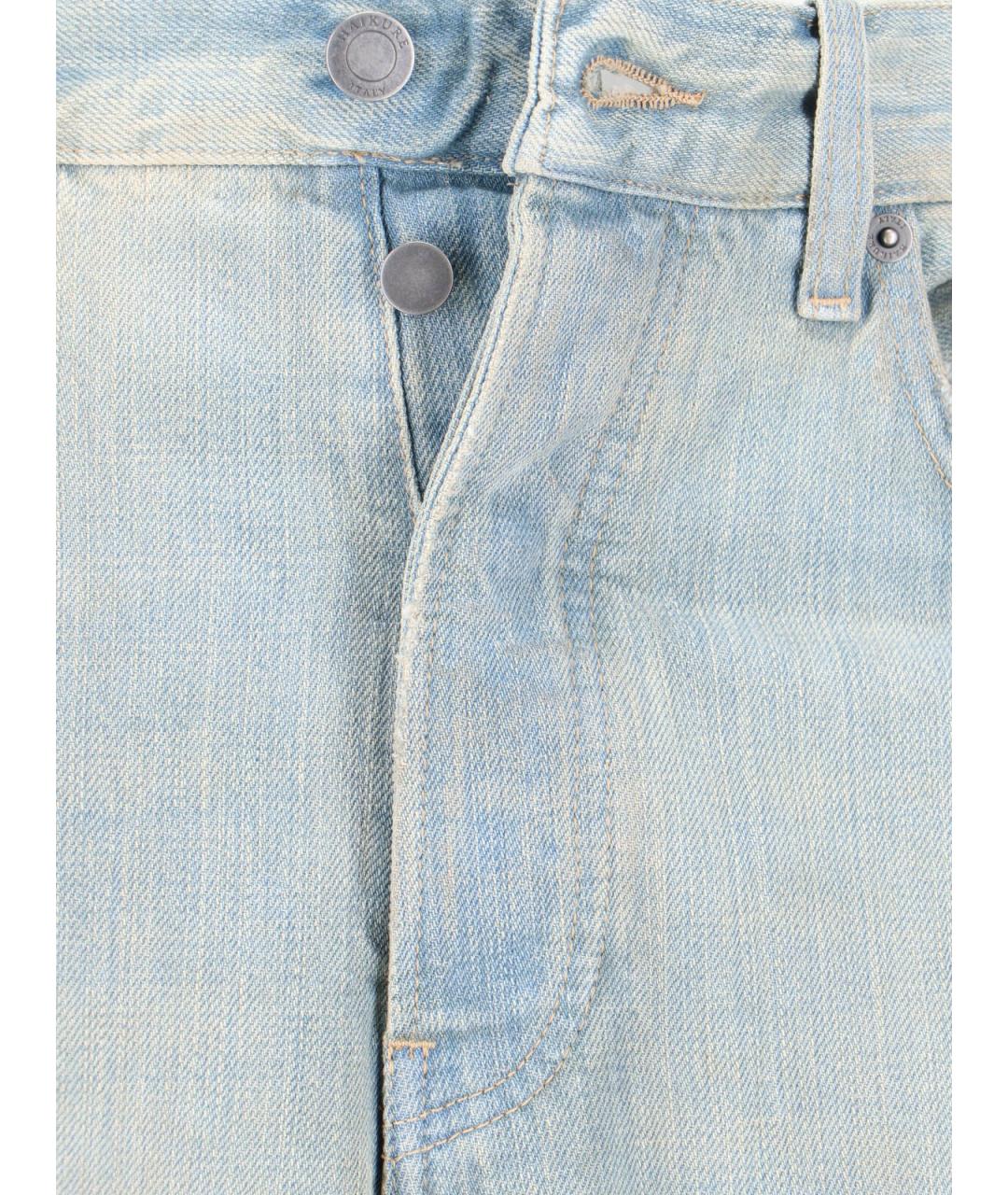 HAIKURE Голубые хлопковые прямые джинсы, фото 4