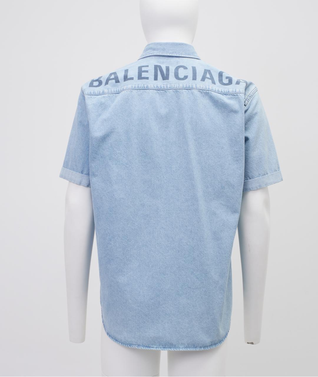 BALENCIAGA Голубая хлопковая кэжуал рубашка, фото 2