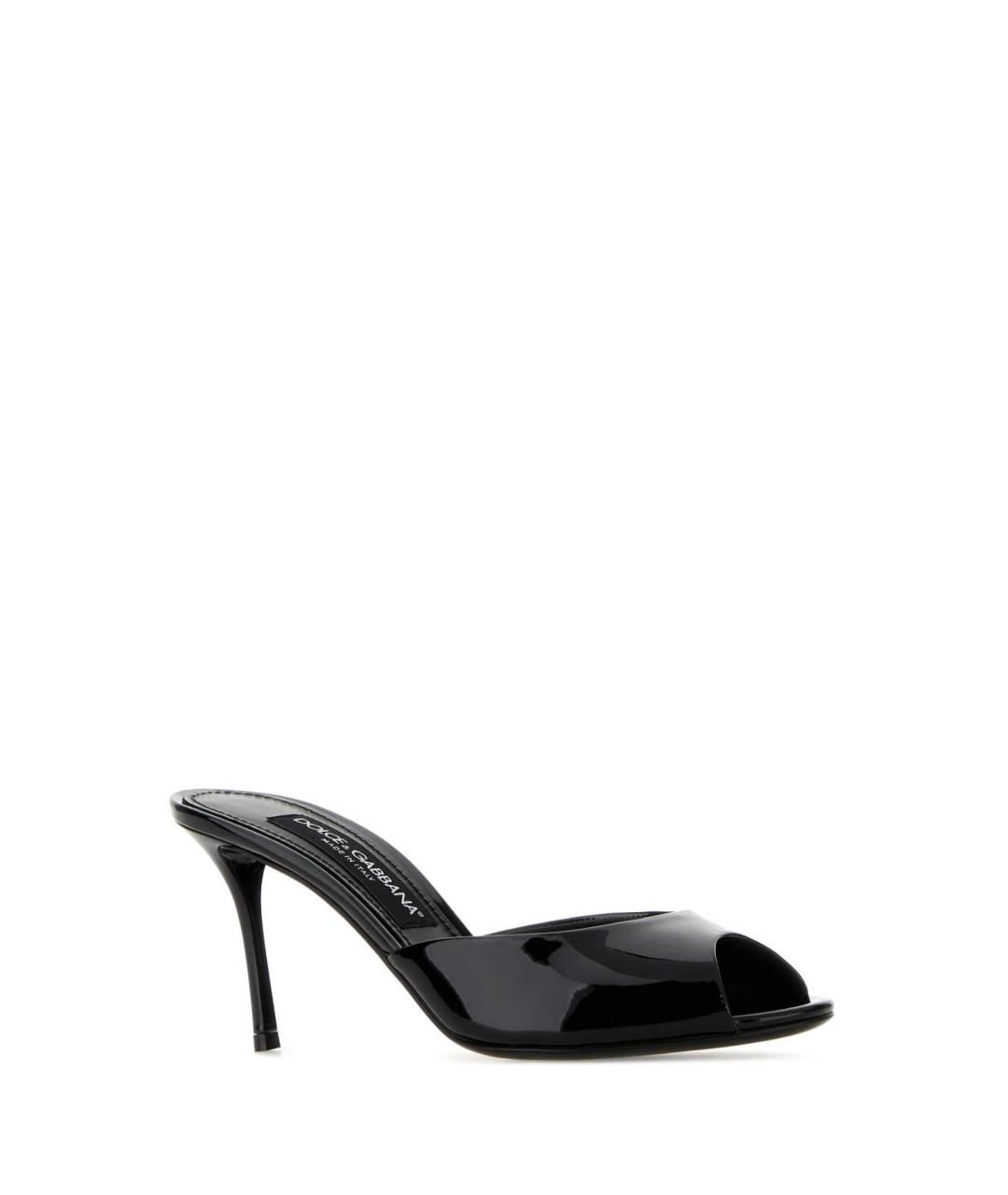 DOLCE&GABBANA Черные мюли из лакированной кожи, фото 2