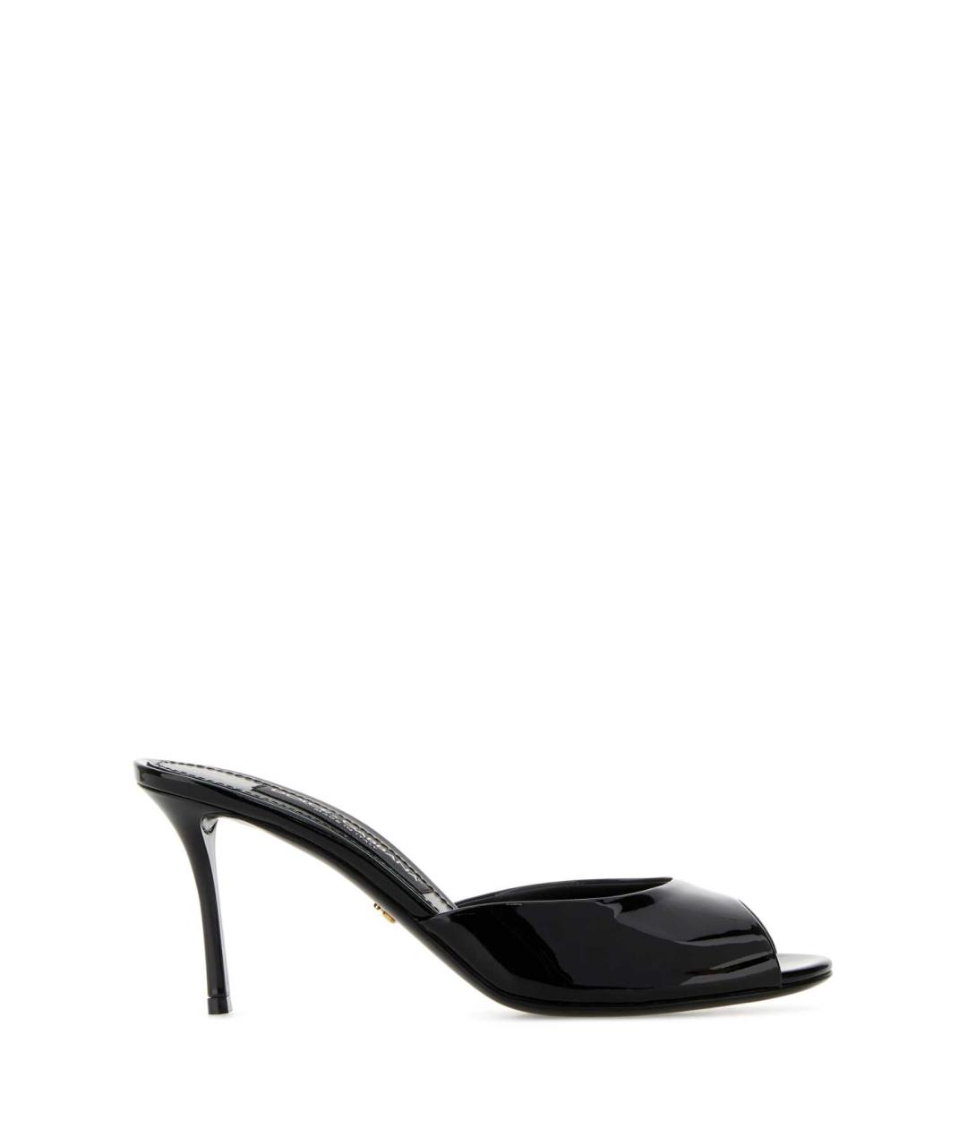 DOLCE&GABBANA Черные мюли из лакированной кожи, фото 1