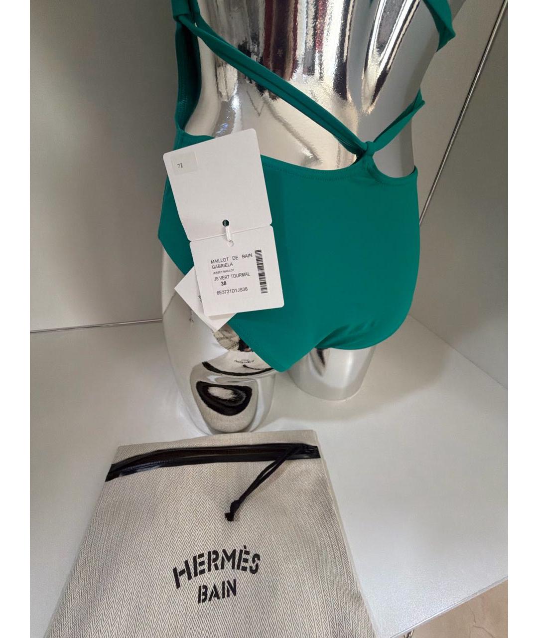 HERMES Бирюзовый полиамидовый купальник, фото 6